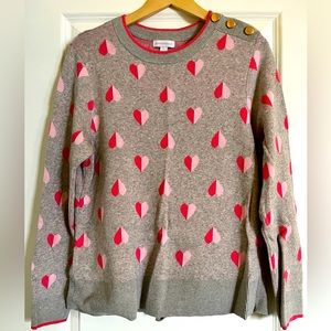 Grey with pink hearts cotton sweater